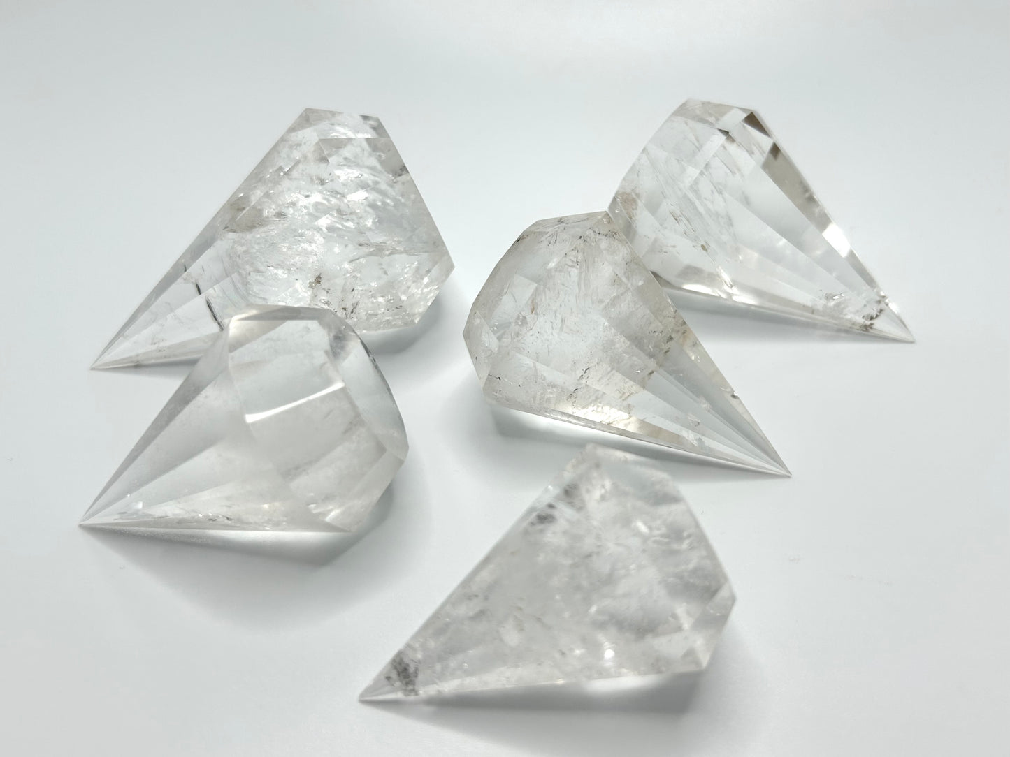 Clear Quartz Faceted Diamonds