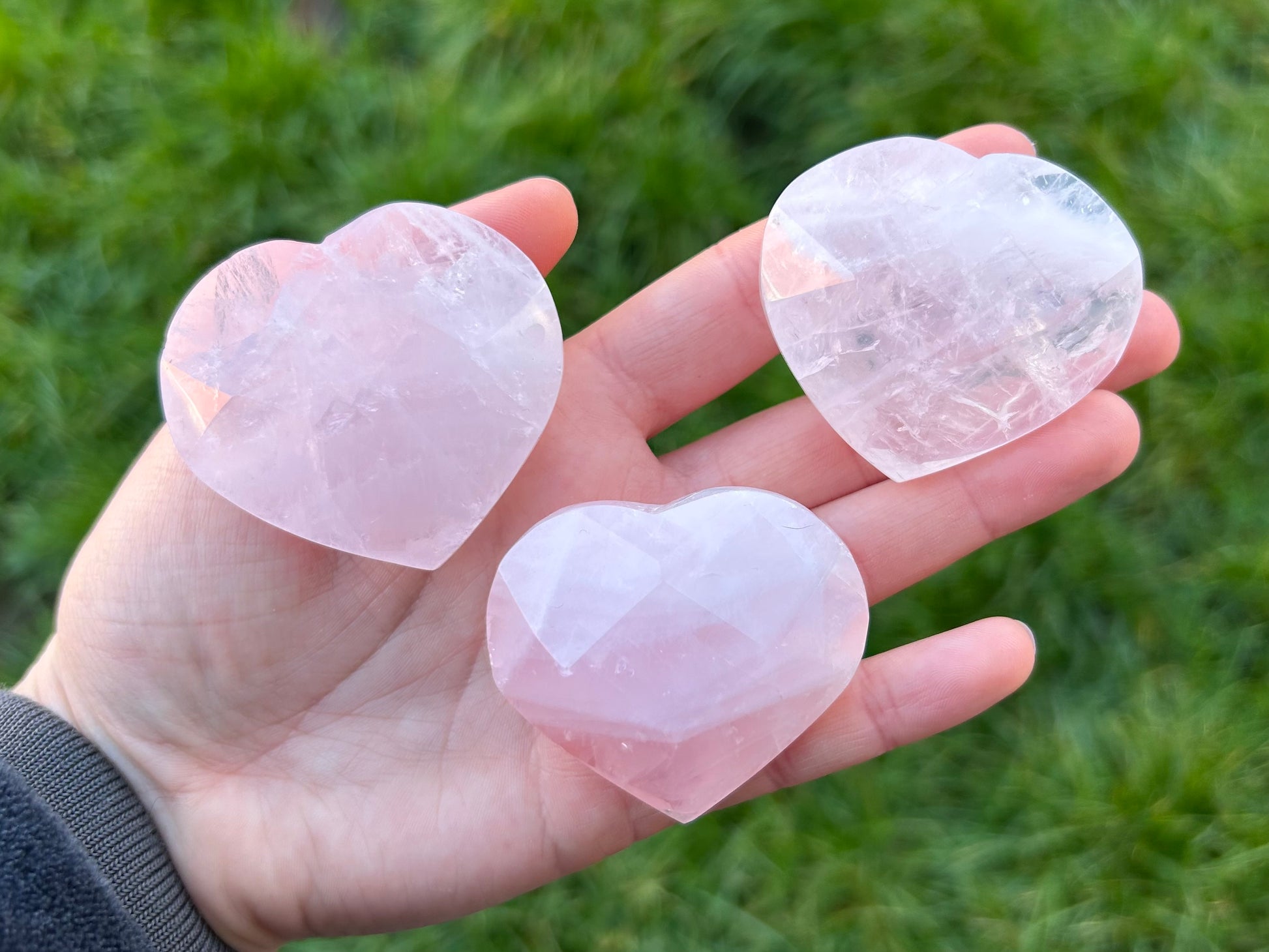 Rose Quartz Faceted Hearts - Lilith and Athena Wholesale