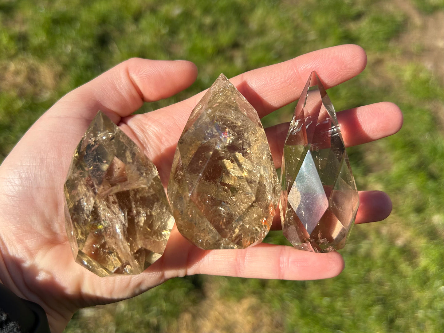 Natural Citrine Faceted Eggs
