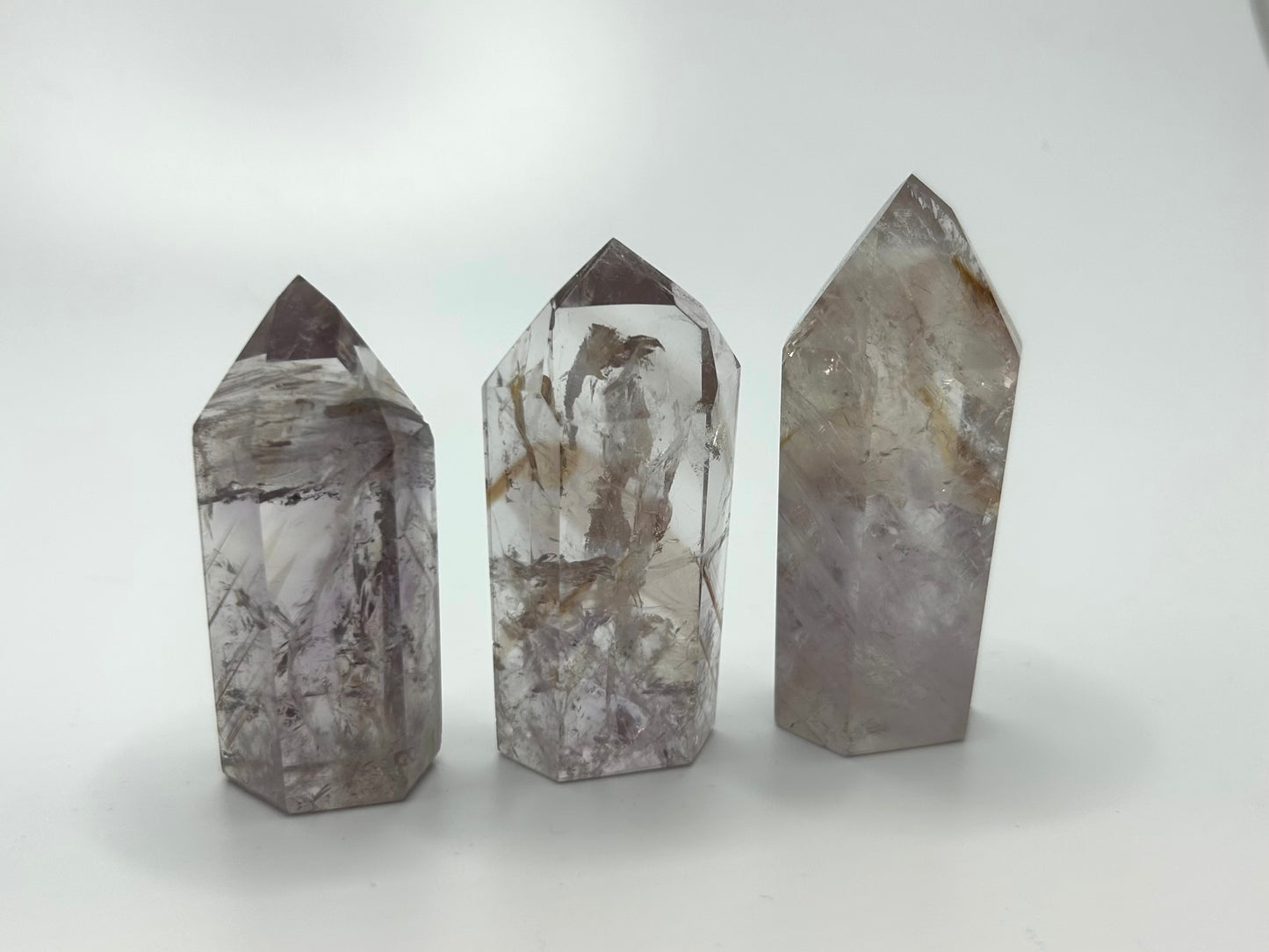 UV Reactive Powellite in Quartz Points
