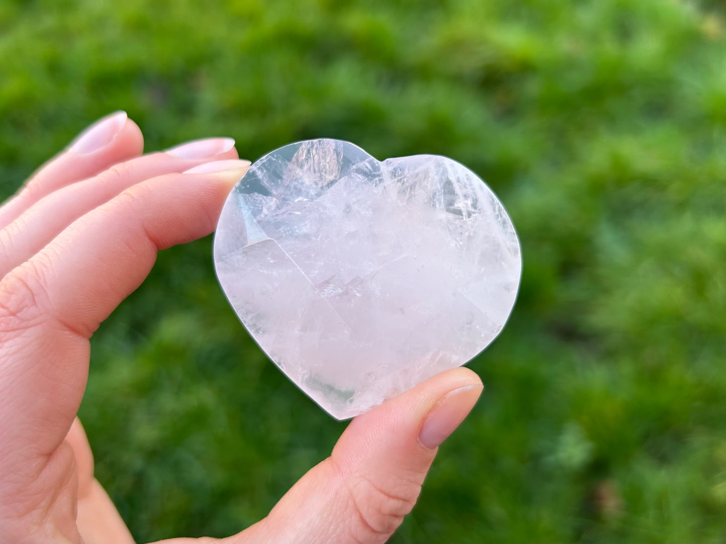Rose Quartz Faceted Hearts