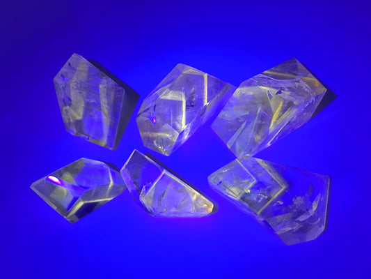 UV Reactive Powellite in Quartz Freeforms