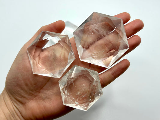 Clear Quartz Faceted Stars