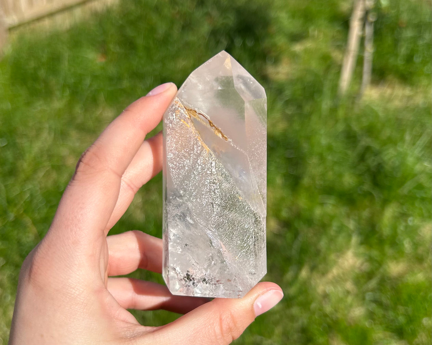 Discount Pink ‘Lithium’ Quartz Statement x Golden Healer 210g