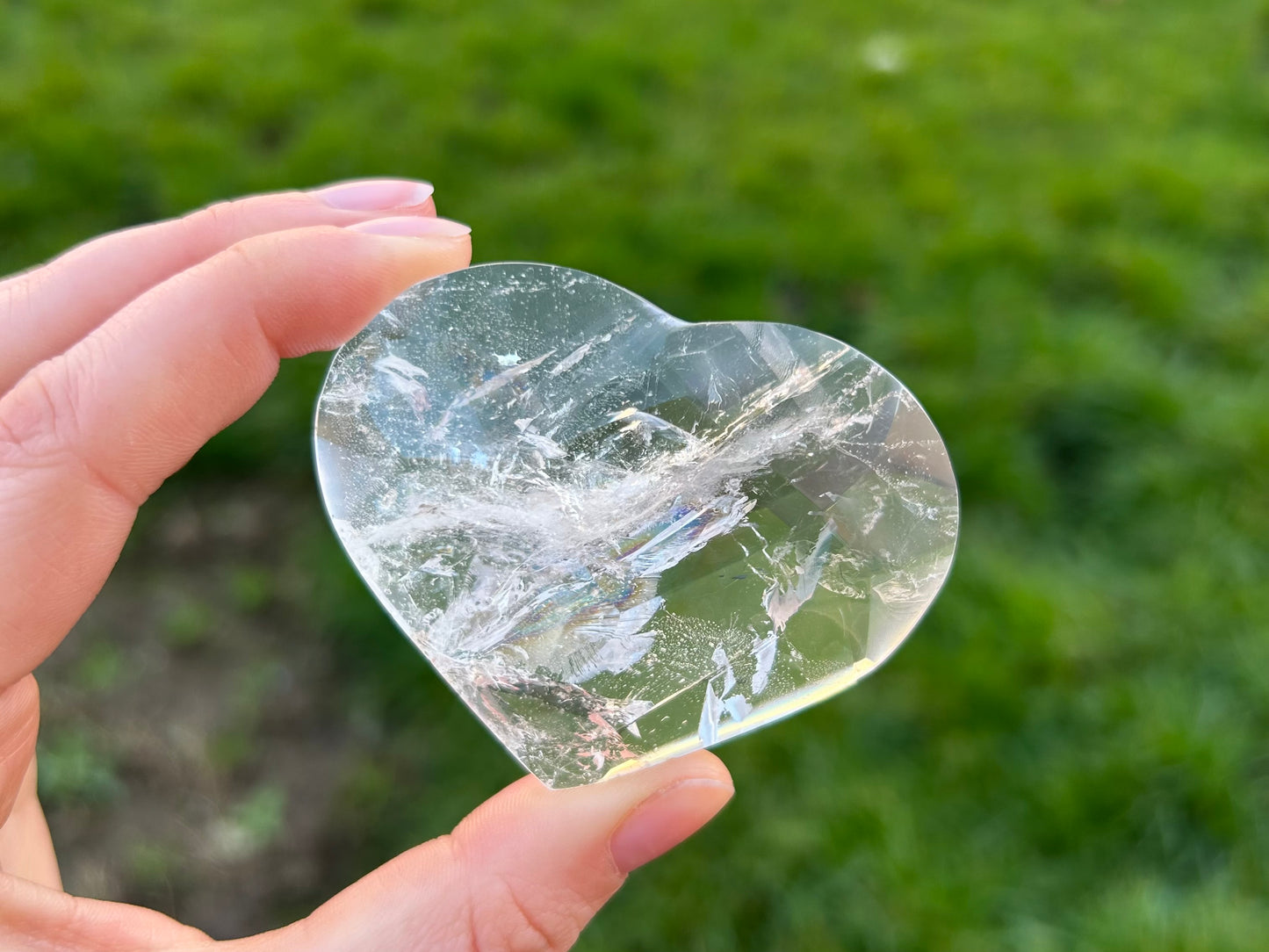 Clear Quartz Faceted Hearts