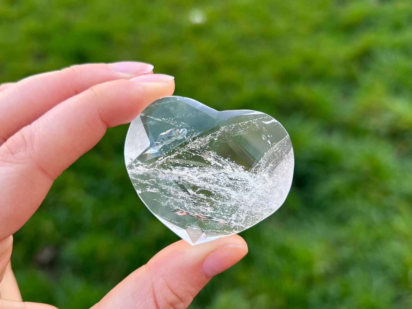 Clear Quartz Faceted Hearts