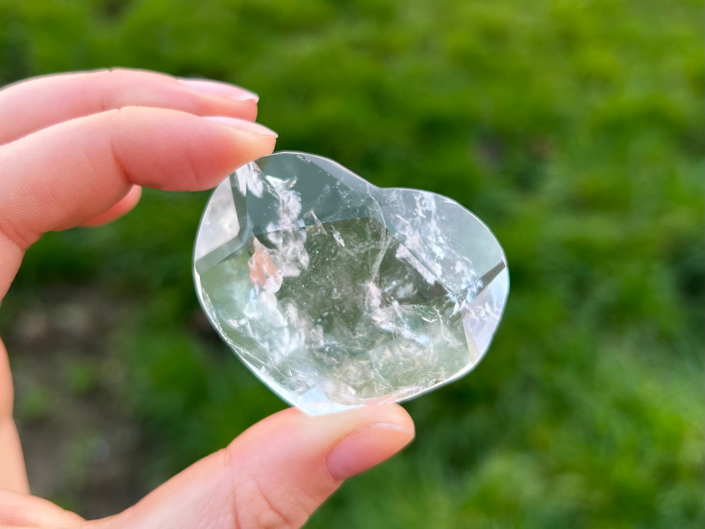 Clear Quartz Faceted Hearts