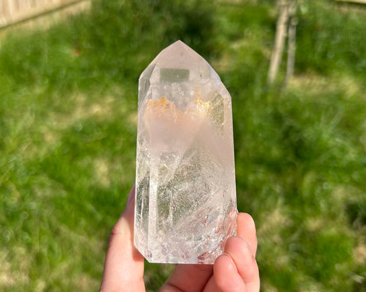 Discount Pink ‘Lithium’ Quartz Statement x Golden Healer 210g