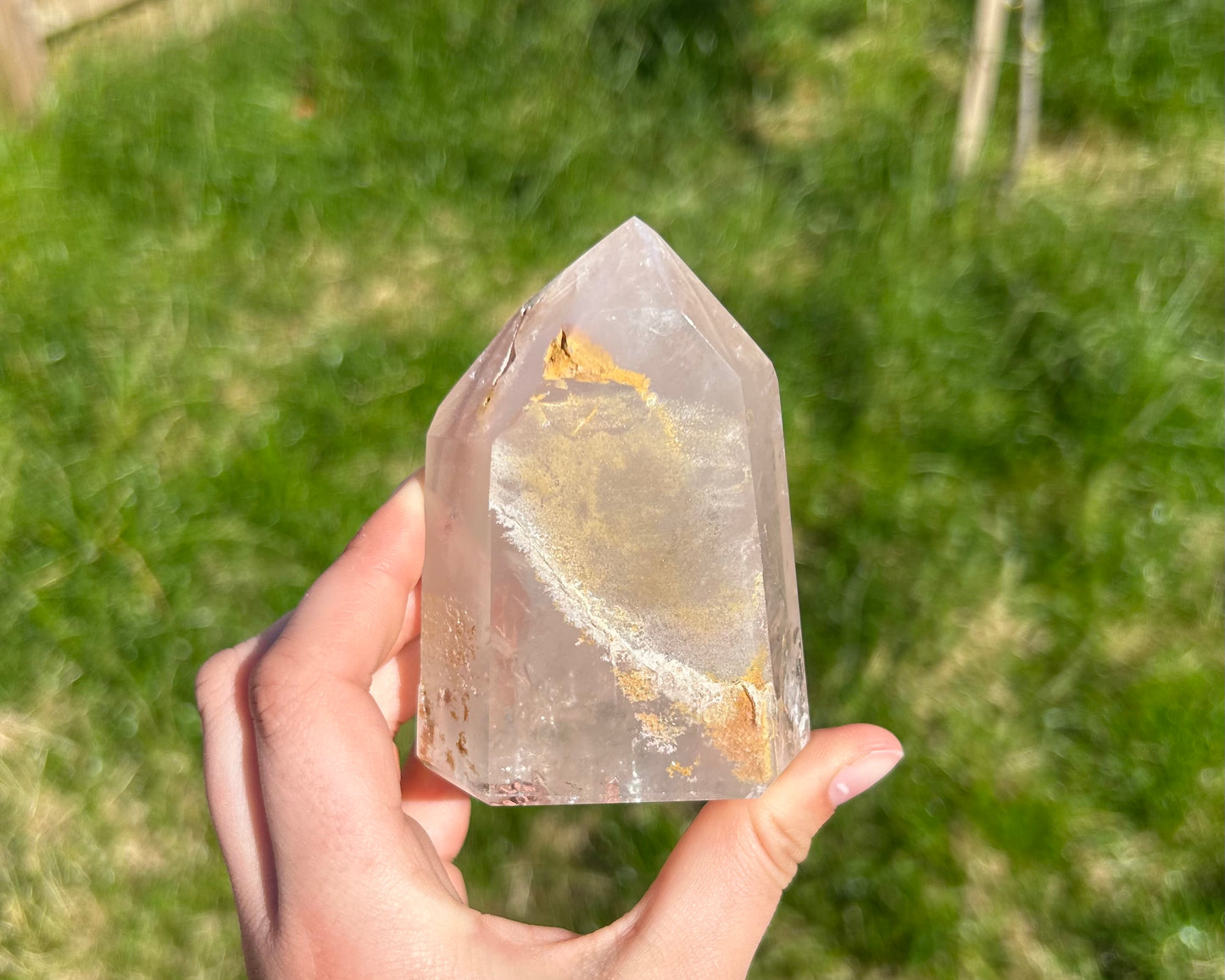 A+ Pink ‘Lithium’ Quartz Statement x Golden Healer 330g