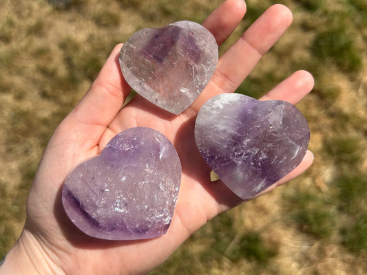 Amethyst Faceted Hearts - Lilith and Athena Wholesale