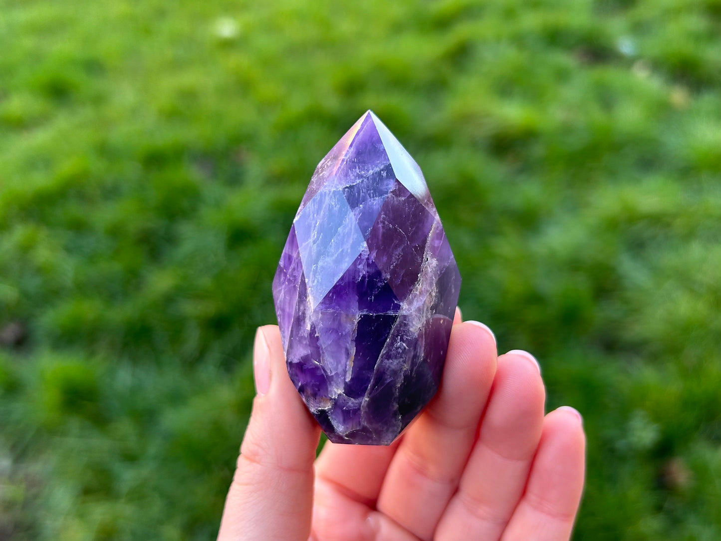 Amethyst Faceted Eggs B