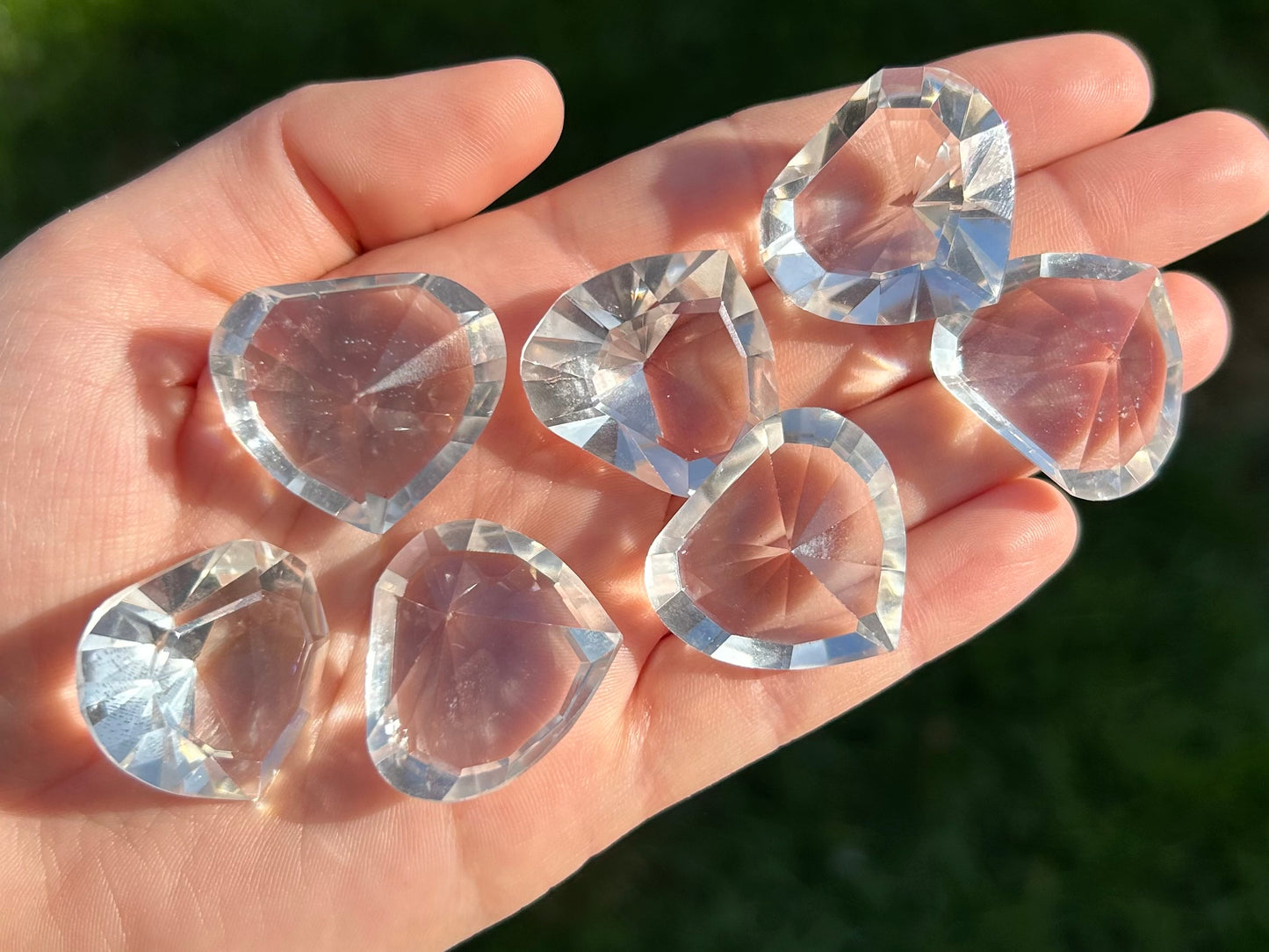 Lemurian Faceted Hearts Gem Grade