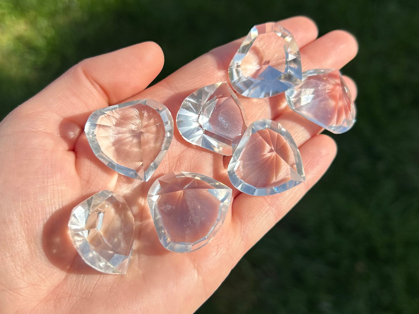 Lemurian Faceted Hearts Gem Grade