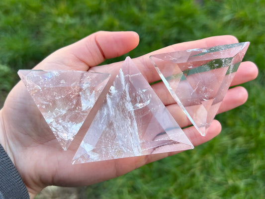 Clear Quartz Facted Triangles